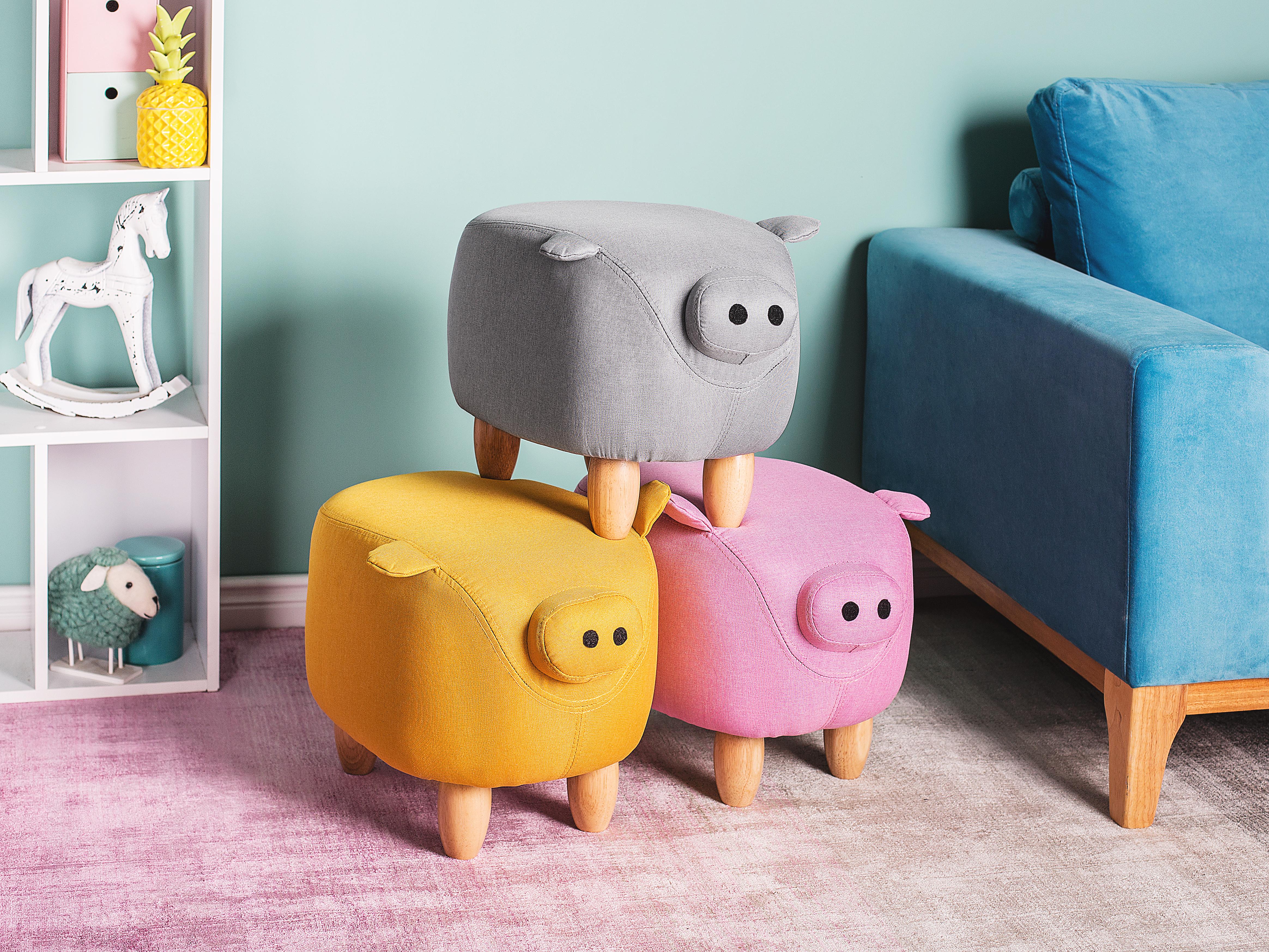 Dierenpoef PIGGY Stof Lichtgrijs Varken
