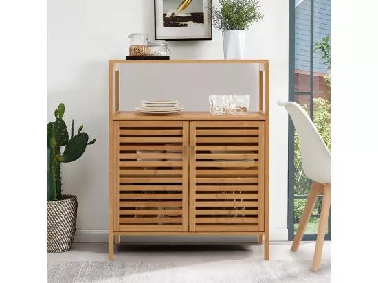 Meuble Salle de Bain en Bambou -64x27,5x80cm Naturel