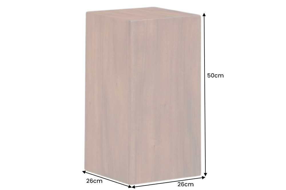 Massivholz Dekosäule COLUMNA 50cm braun Akazie Beistelltisch