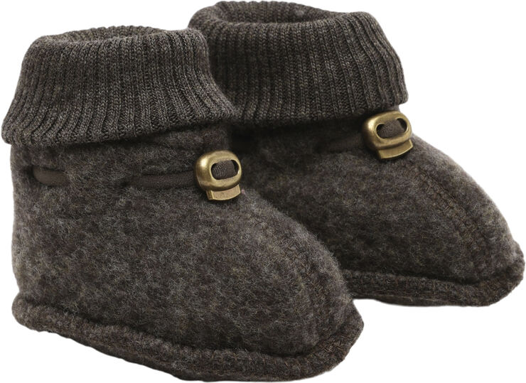 Mikk-Line Wool Footies Dark brown melang