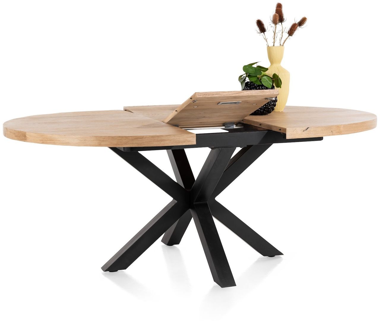 Henders en Hazel   Metalox Rond Uitschuiftafel