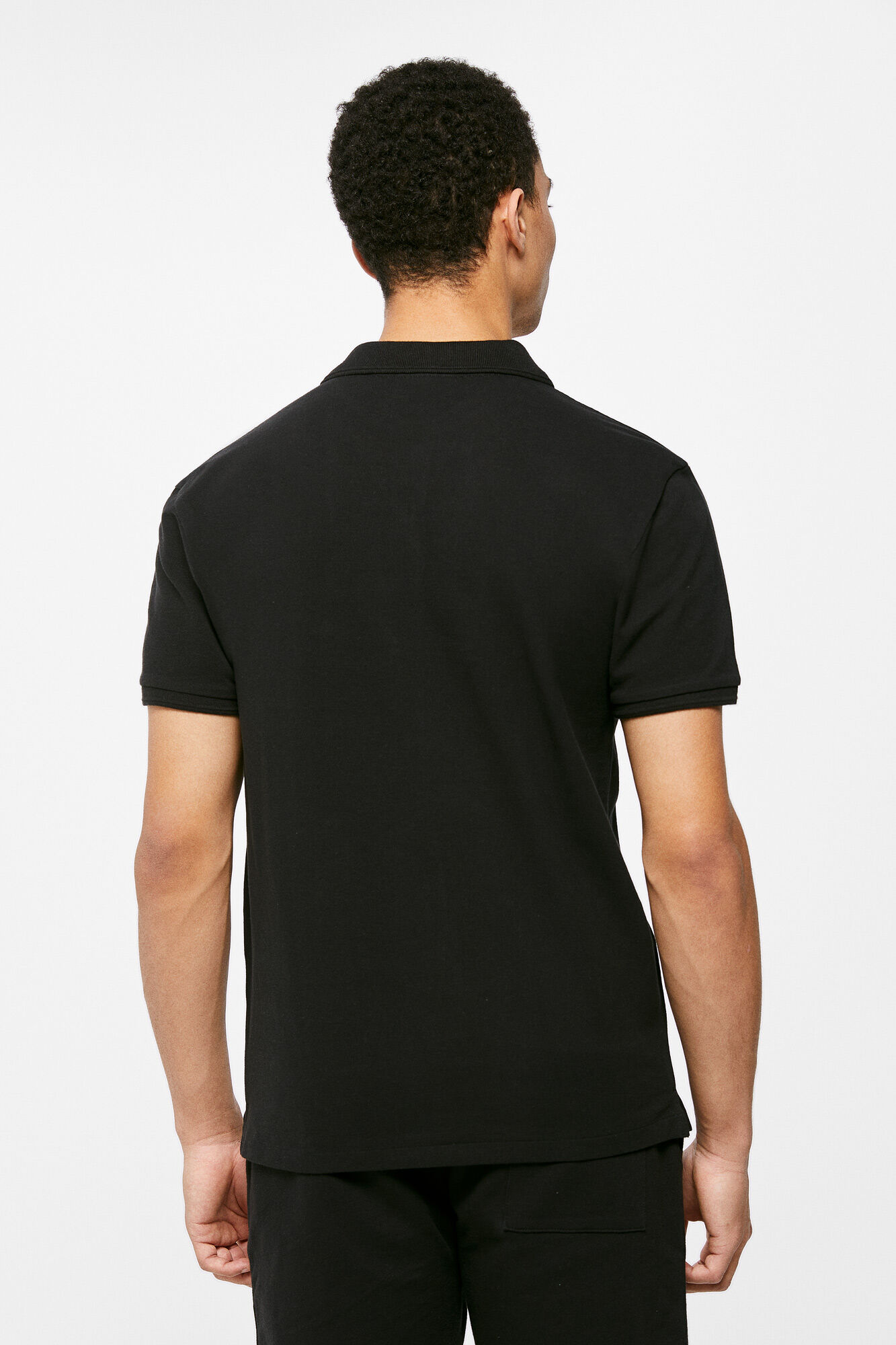 Polo básico piqué slim - preto