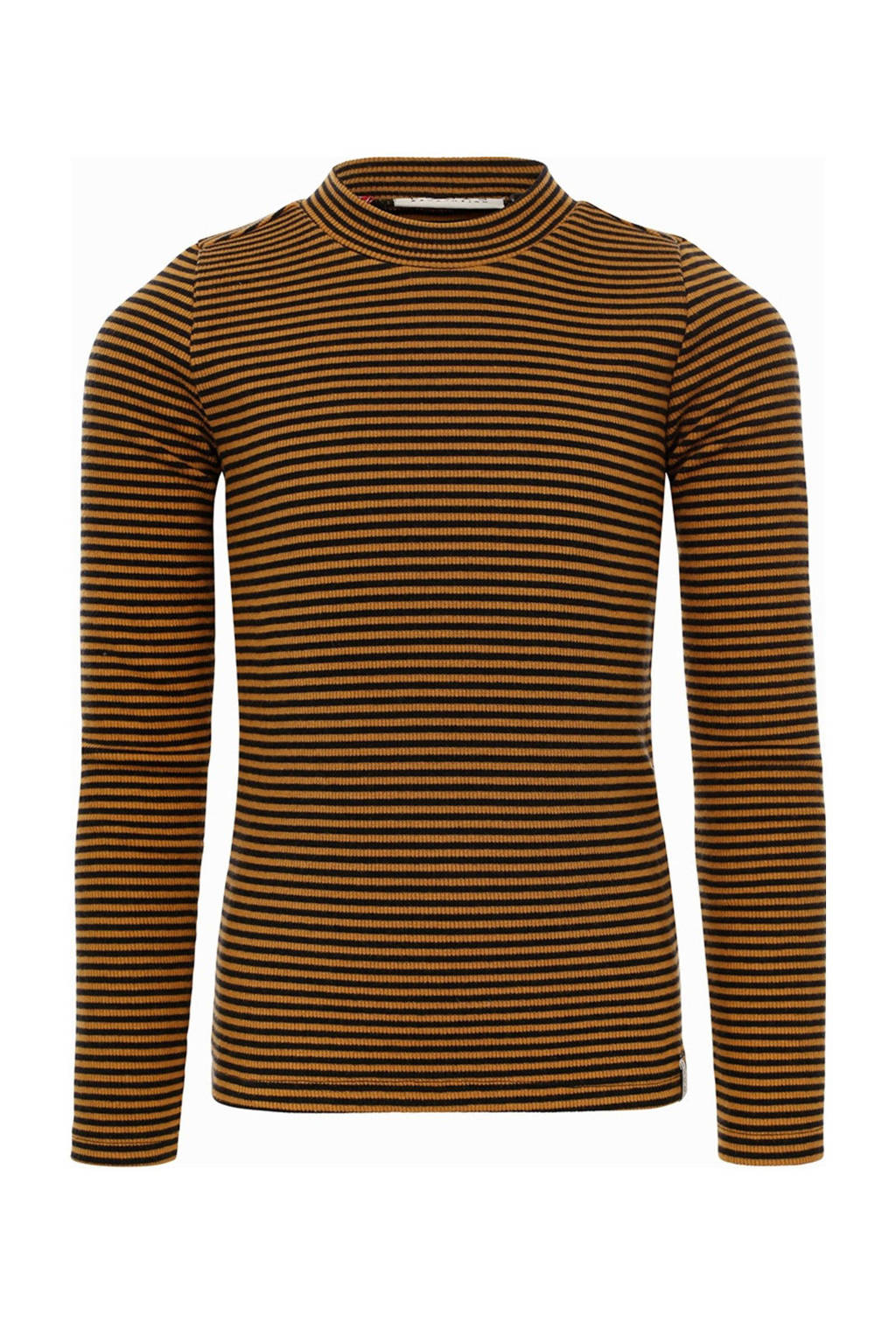 LOOXS gestreepte longsleeve oker/zwart