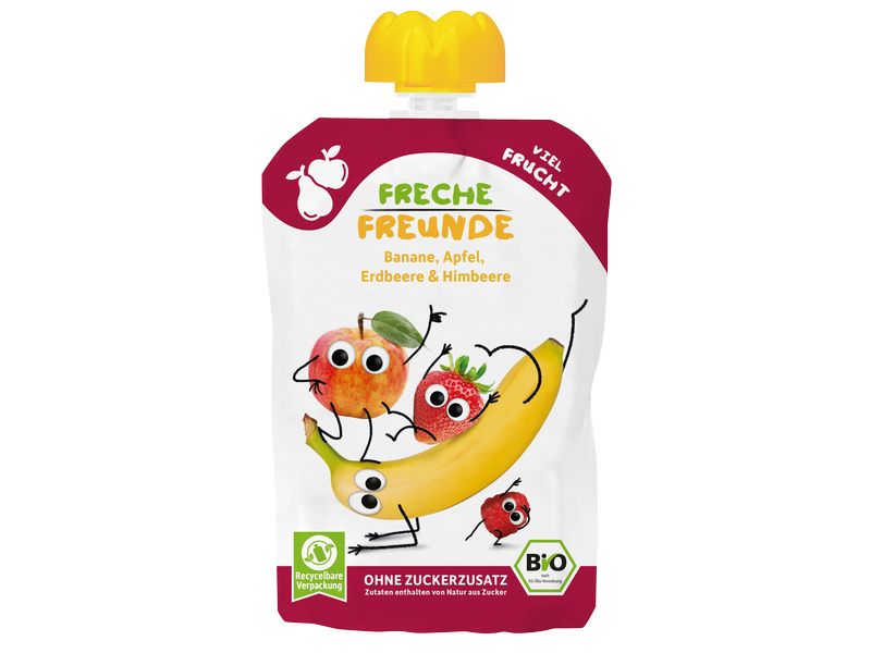 Freche Freunde Quetschie Probierpaket fruchtig, 8 x 100 g Leckere Mix-Pack für Kinder