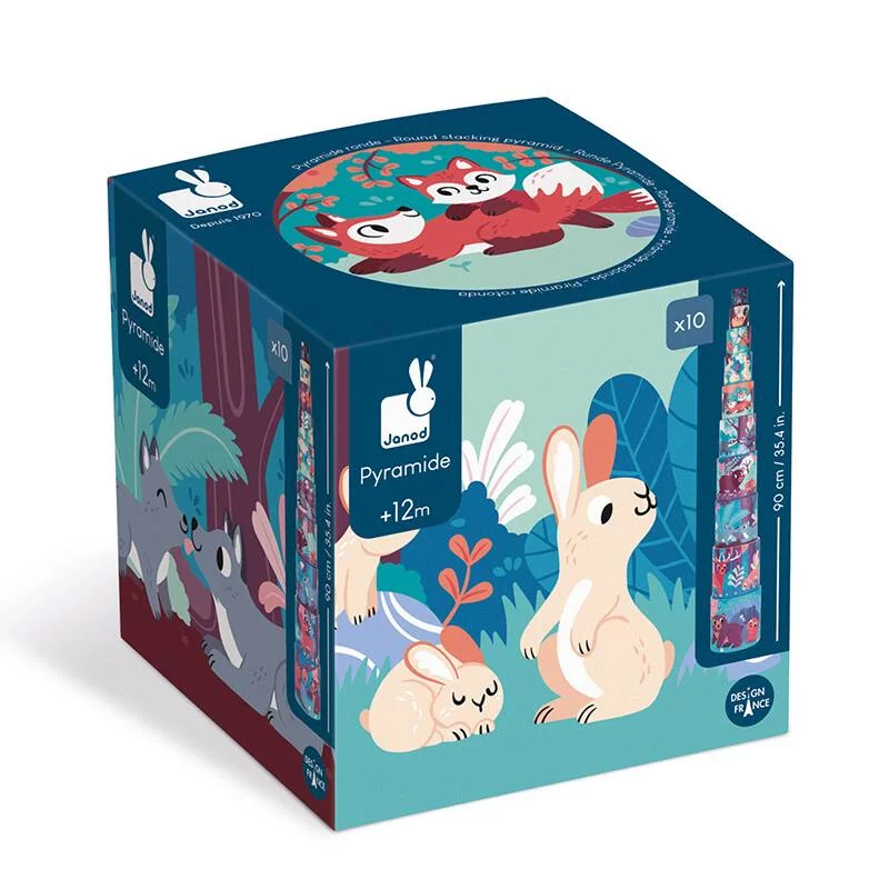 PYRAMIDE RONDE LES ANIMAUX DE LA FORÊT - EN CARTON