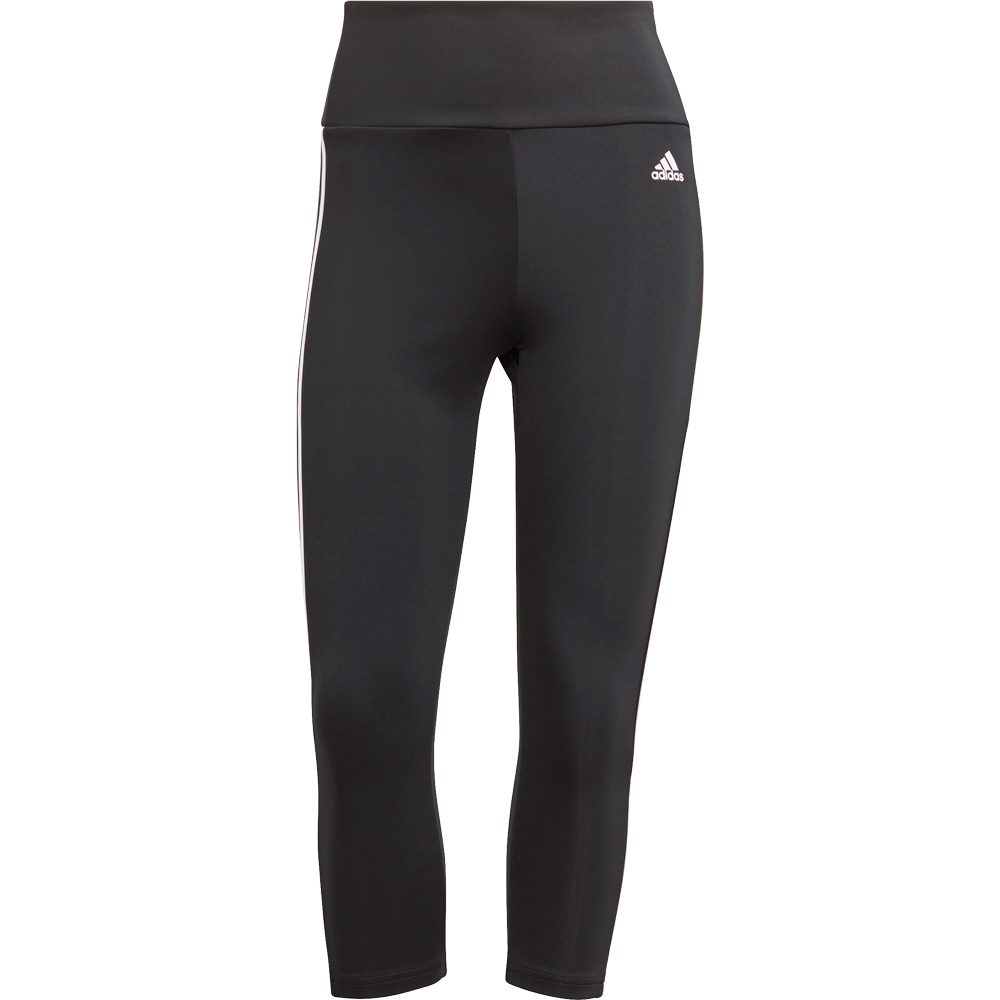 adidas Designed To Move High-Rise 3-Streifen Sport 3/4-Tights Damen schwarz