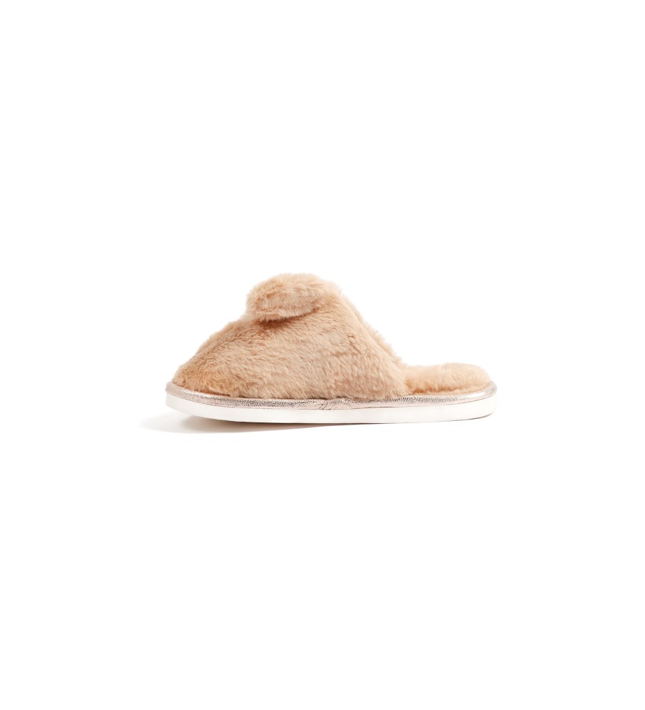 Pantufas Admas Bege com Laço