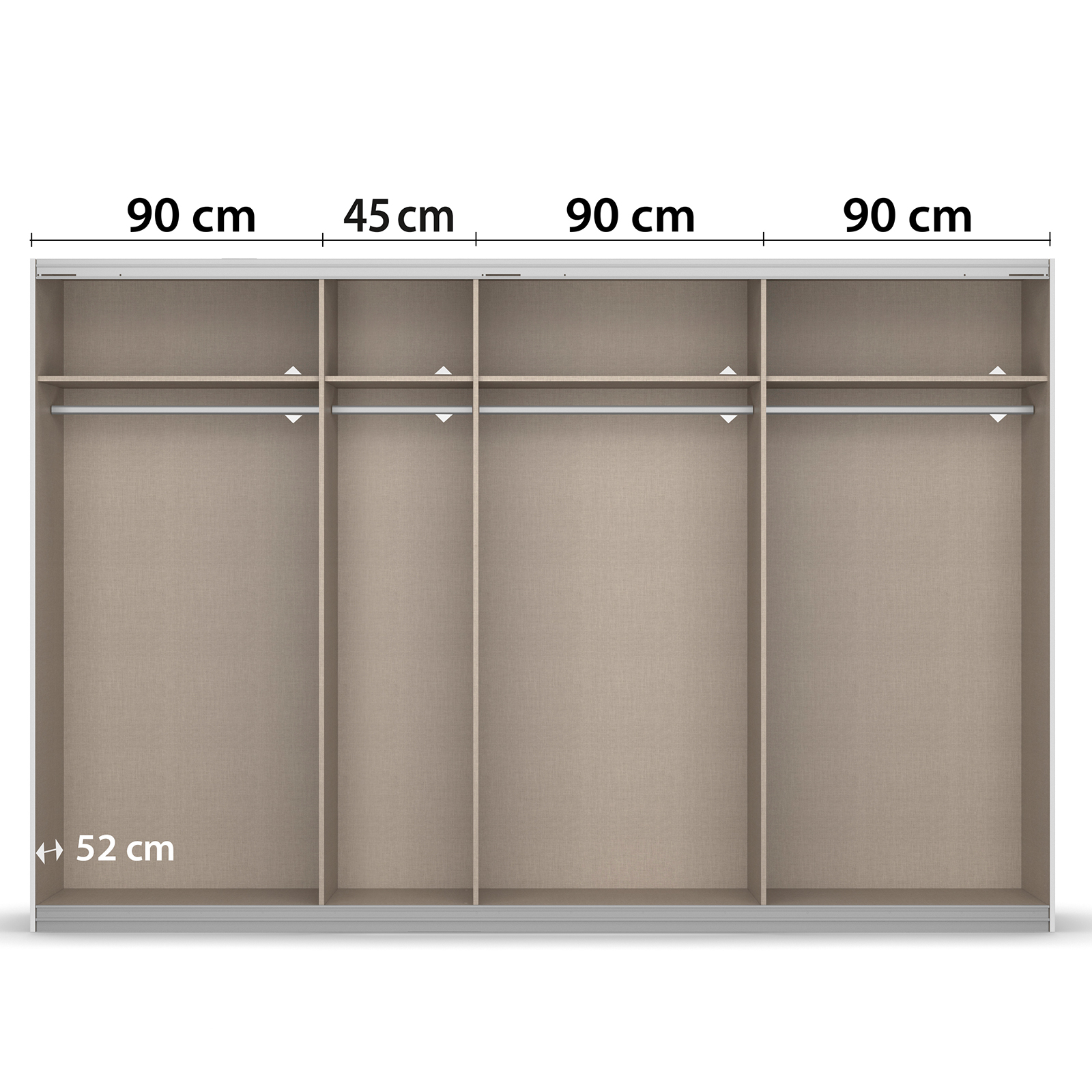 Schwebetürenschrank - Alpinweiß - 2 Spiegeltüren - 315x210 cm