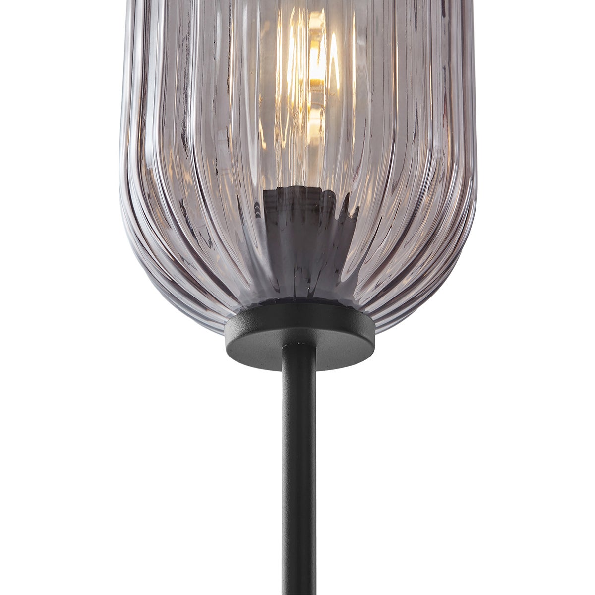 QAZQA - Art Deco vloerlamp | Staande lamp | Lamp | Licht, zwart met rookglas - Rid | Woonkamer | Slaapkamer - Langwerpig - LED-compatibel E27