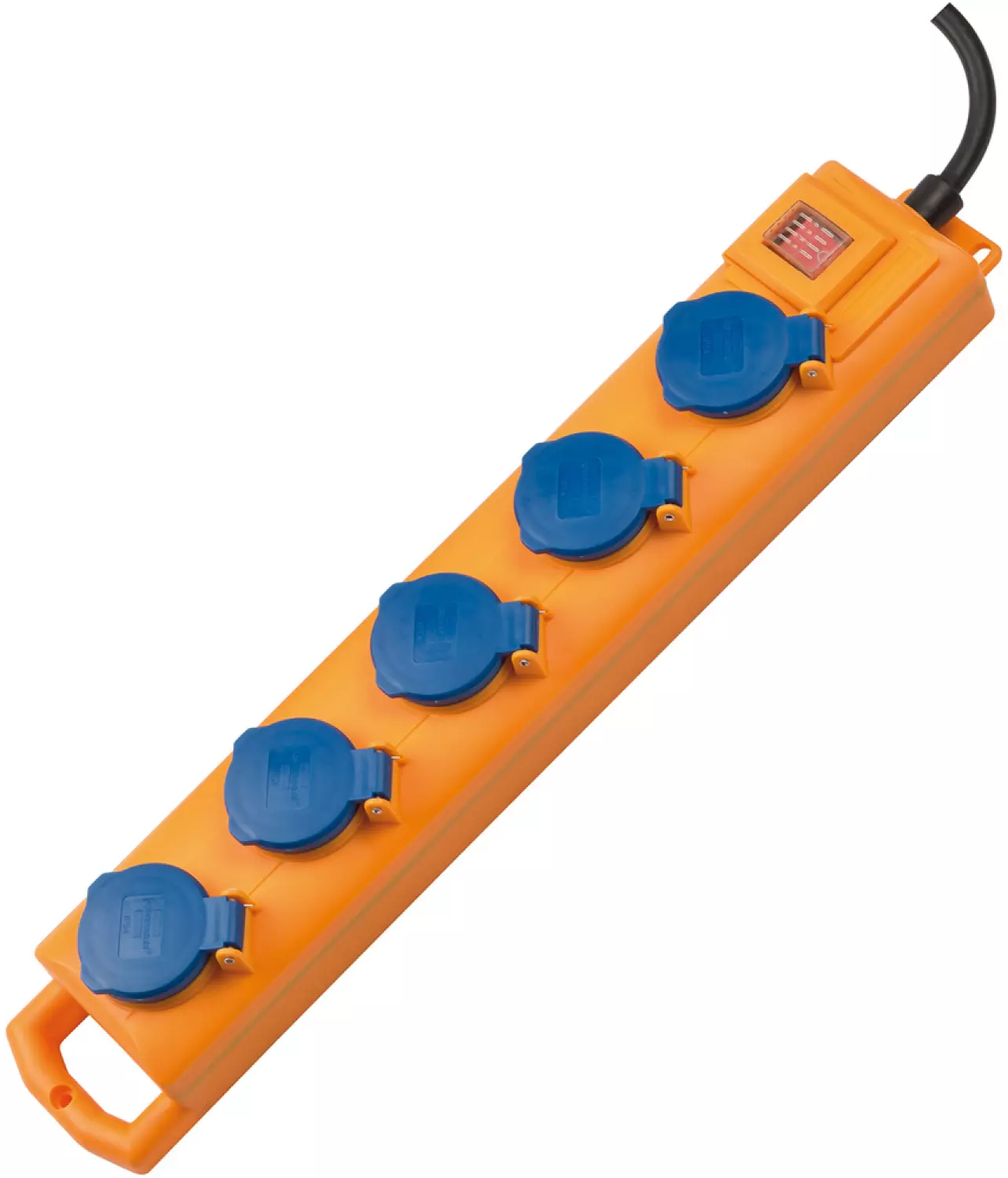 Brennenstuhl 1159900205 5 Voudige Super-Solid tafelcontactdozenblok met schakelaar - Geel / blauw - 2m