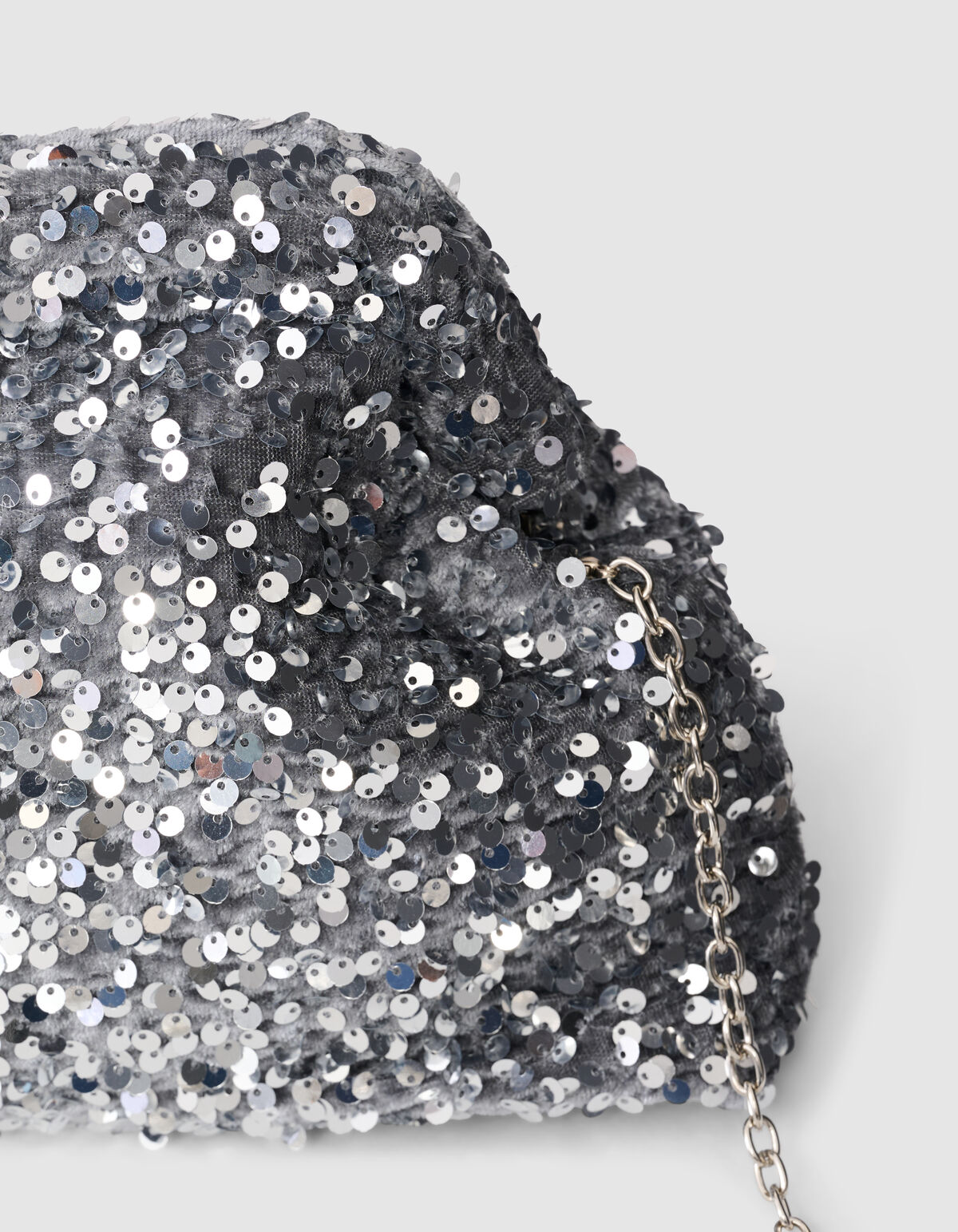 Sequin Clutch Zilver