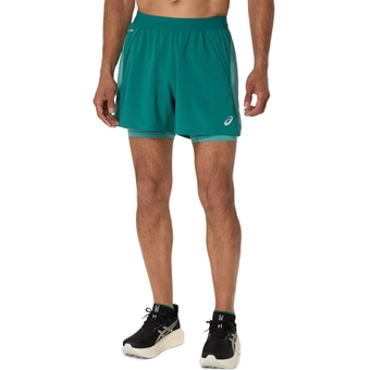 Asics Road 2-in-1 5IN Shorts Rainy Lake / Light Teal Herren