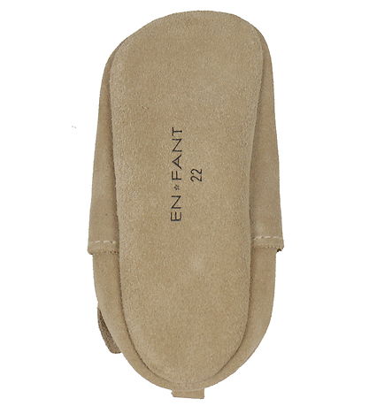 En Fant Leder-Krabbelschuhe - White Pepper m. Stern