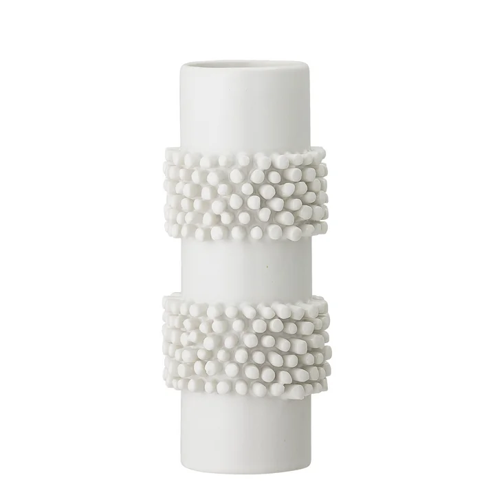 Bloomingville - Steingutvase Ø 8,5 x 20,5 cm, weiss