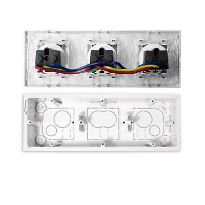 Kit 3 prises 2 pôle+terre Colours Kalya blanc