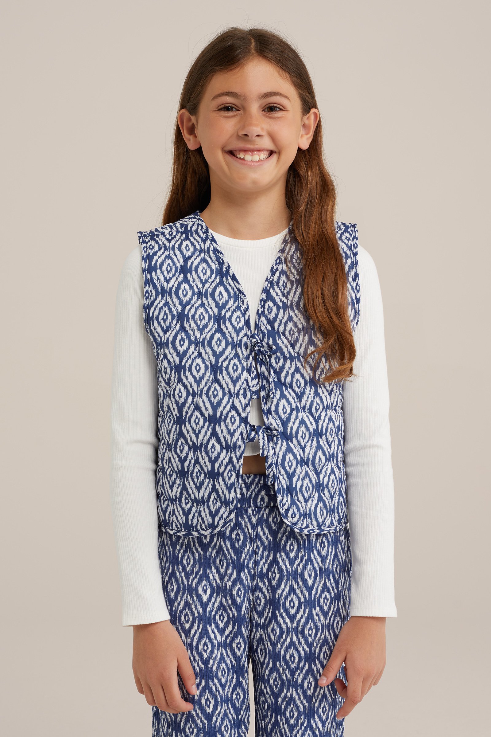 Meisjes gilet met dessin WE Fashion Blauw
