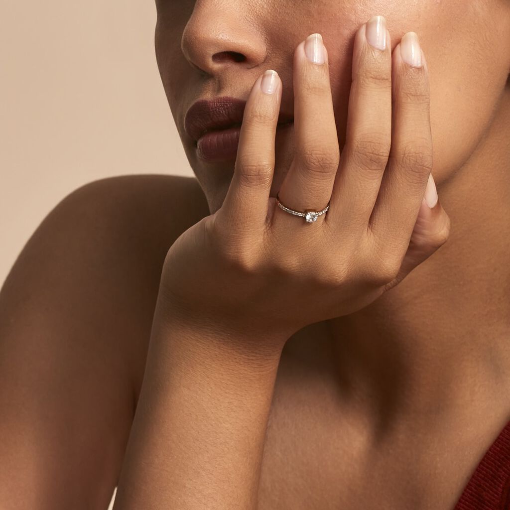 Bague Solitaire Servana Or Jaune Oxyde De Zirconium