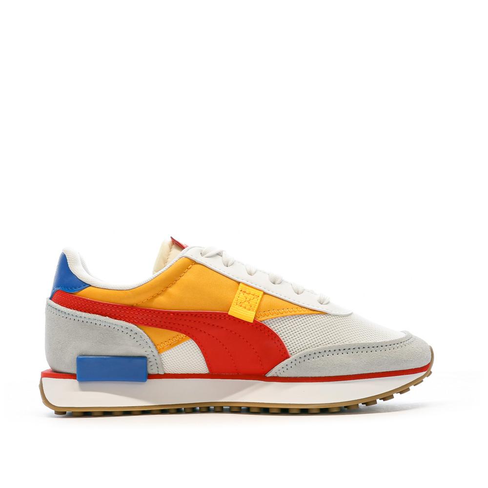 Puma Baskets Blanches/Grises/Rouges Enfant Puma Future Rider