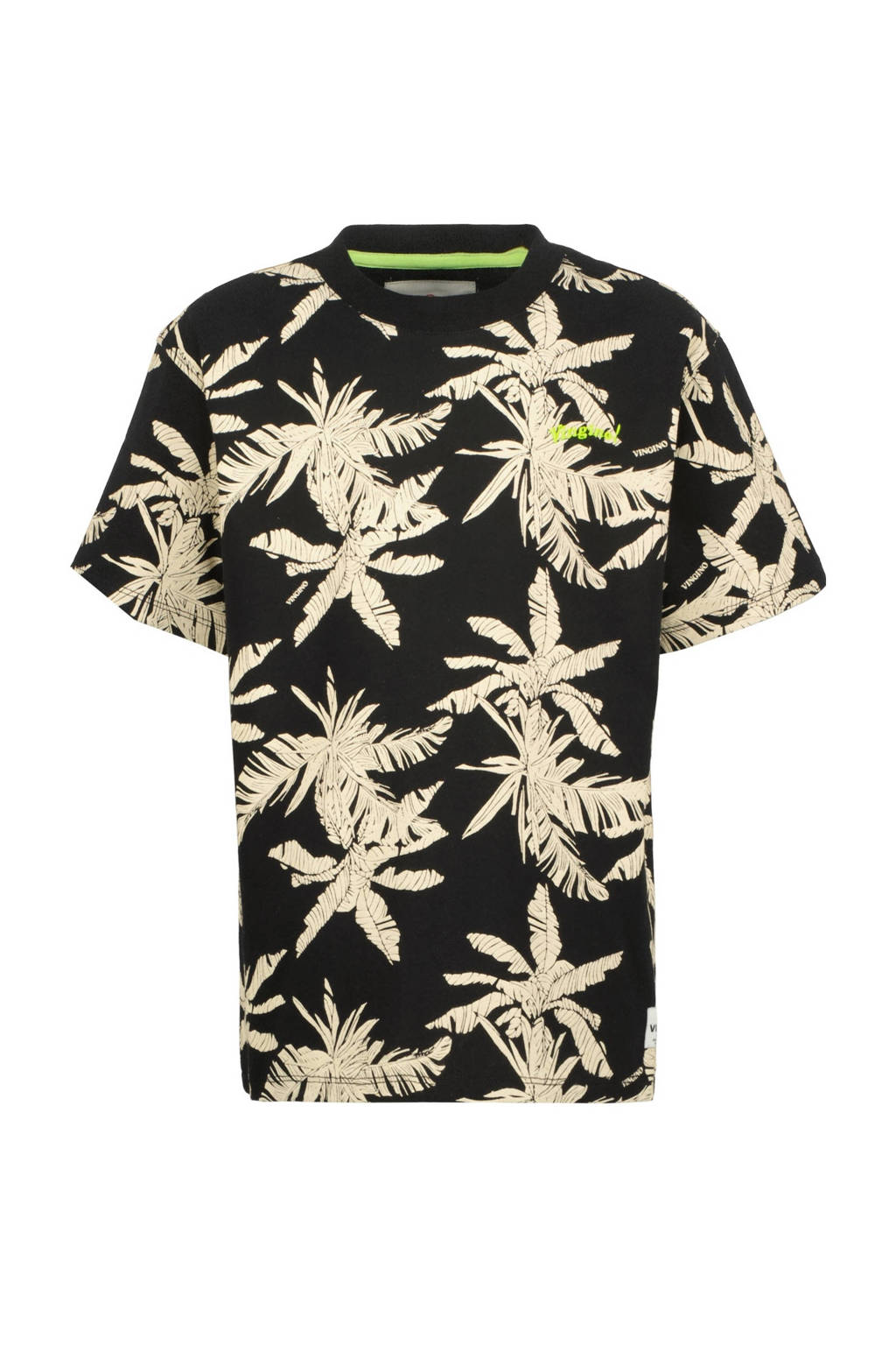 Vingino gebloemd T-shirt Hugi zwart