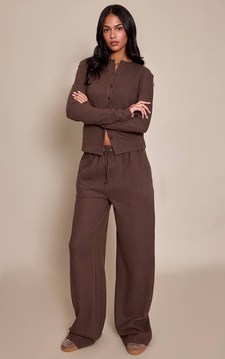 Chocolat Jogging Tall Jambes Larges Toucher Doux