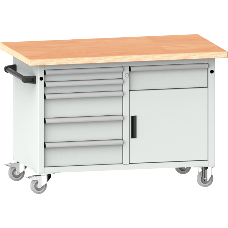 LISTA - Établi système mobile (HxLxP) 87,7 x 125 x 70 cm Multiplex KEY Lock R7035