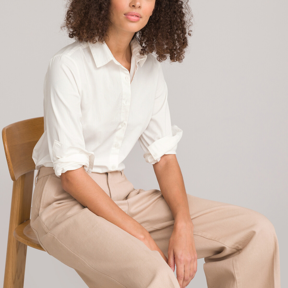 COLEÇÕES LA REDOUTE<br>Camisa de manga comprida ajustada