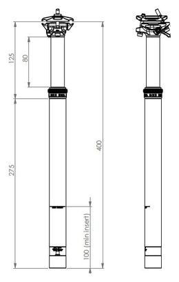Tige de Selle Téléscopique Bike Yoke Revive 272 Passage Interne Noir (Sans Commande)