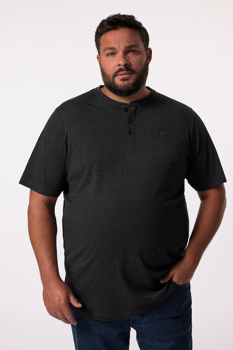 Men+ Henley, 2er-Pack, Basic, Halbarm, Rundhals, bis 8 XL