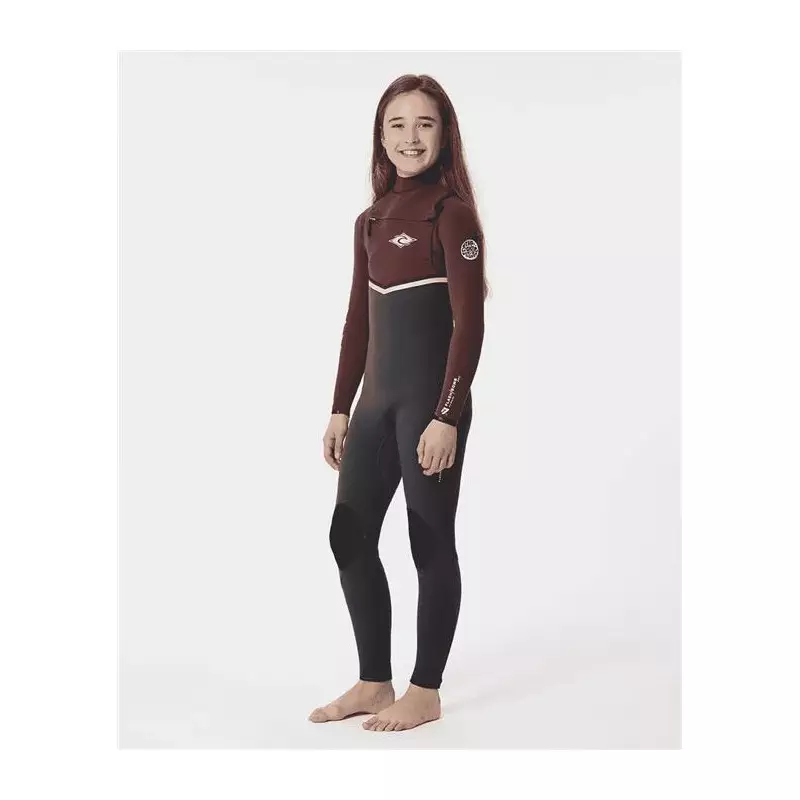 Combinaison intégrale junior RIPCURL Kids Flashbomb 4/3 C/Zip Maroon