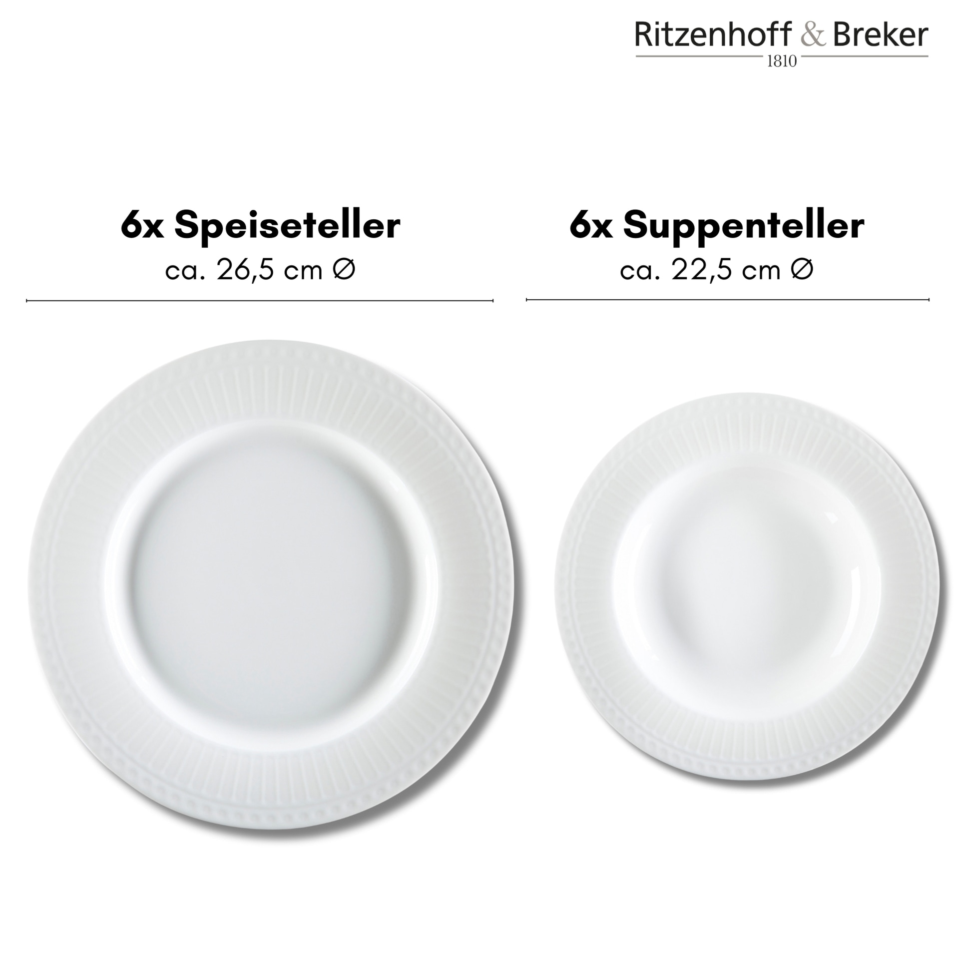 Ritzenhoff & Breker Tafelservice SOFIA 12-teilig Porzellan weiß
