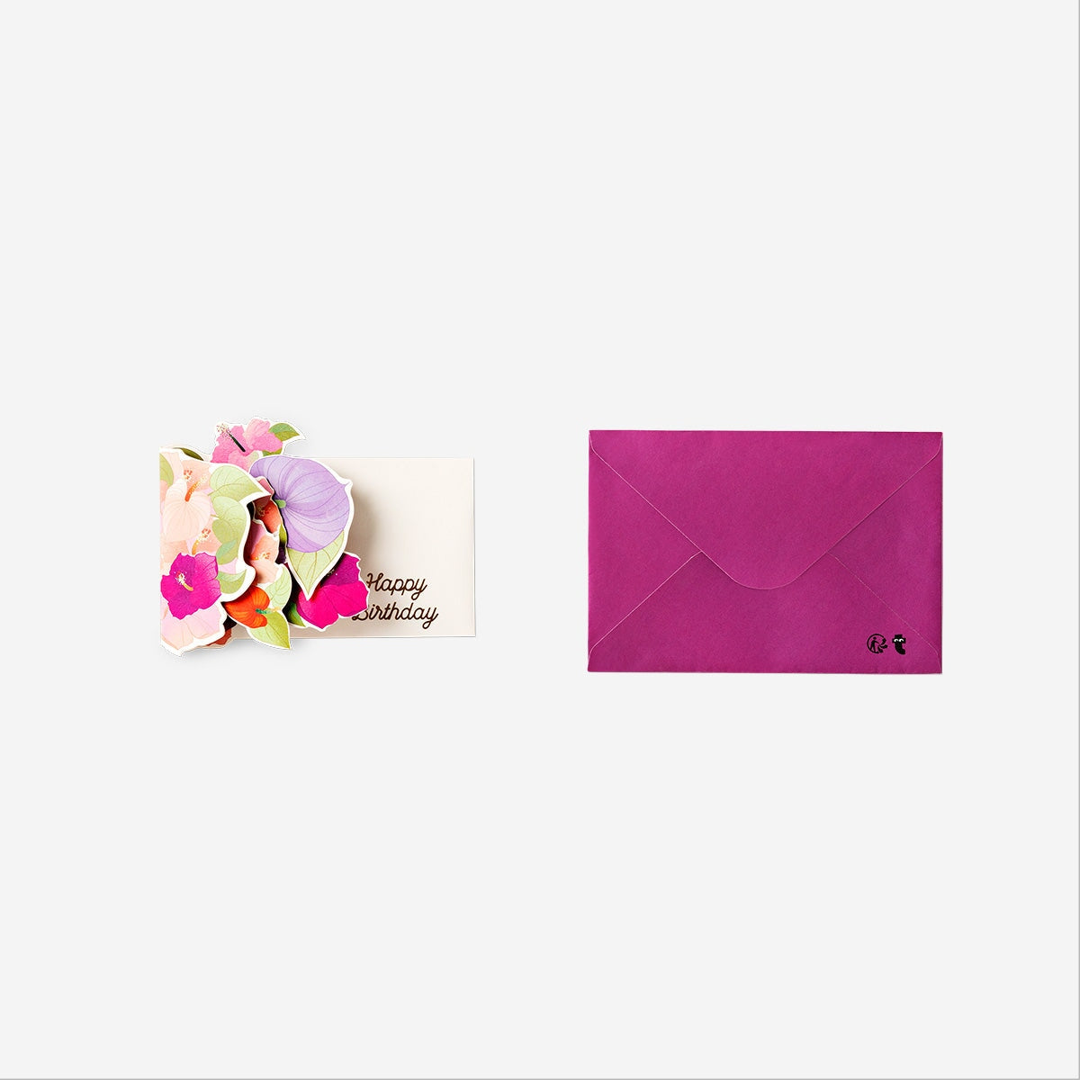 Pop up-blomsterkort med konvolut