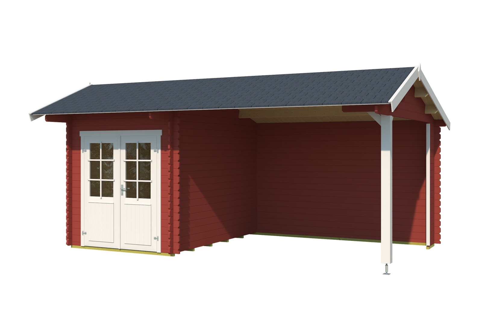 Gartenhaus KENZO - schwedenrot - Fichte massiv - 540x300 cm