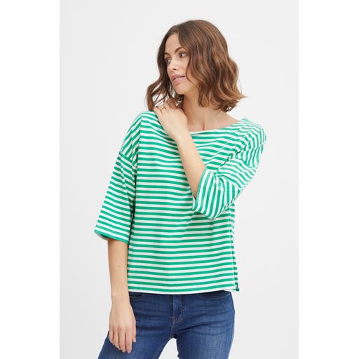 Fransa Stribet Langærmet T-shirt, Holly Green Mix, S