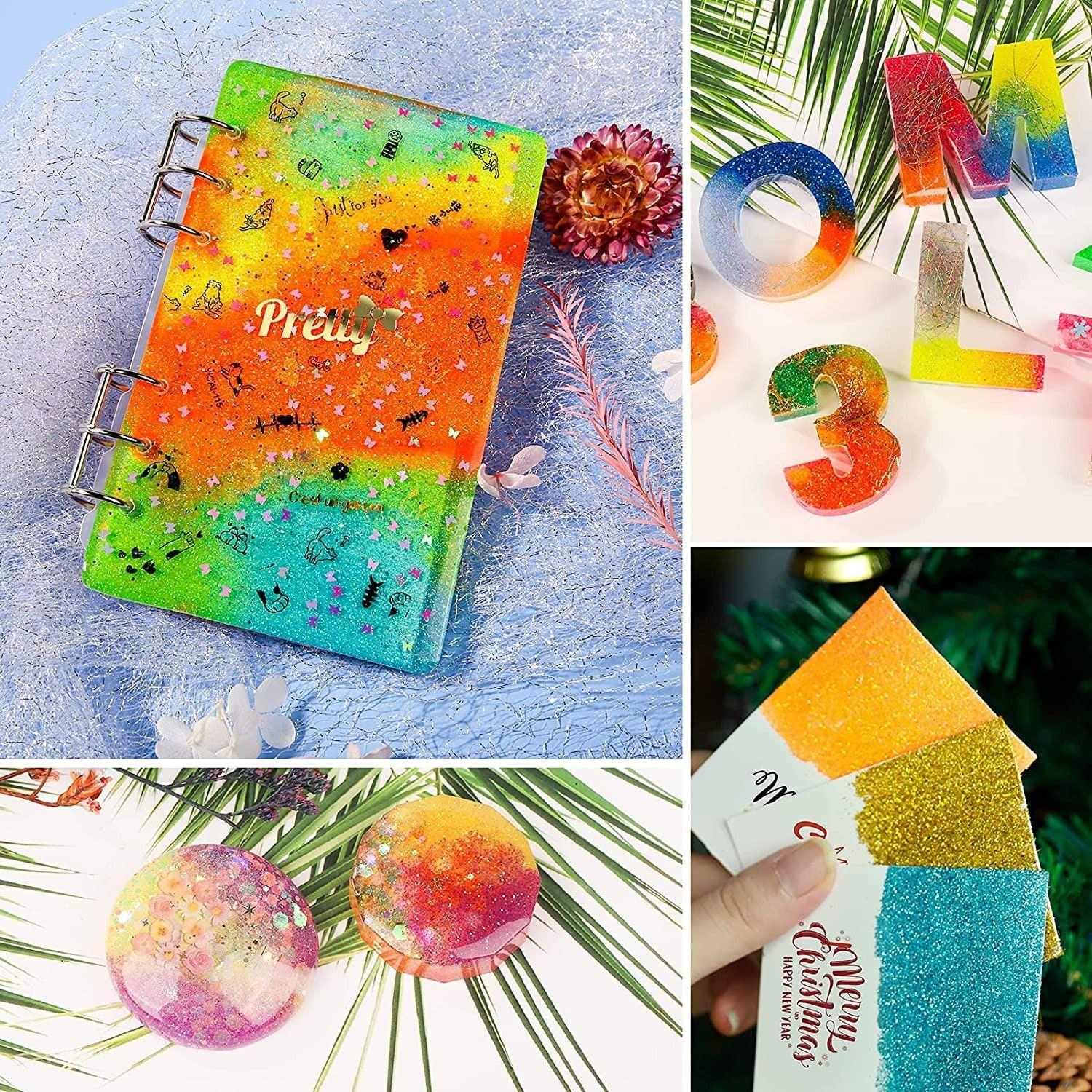 (32er Set) 5g Glitzer Pulver Kit DIY Puder Glitzerstaub zum Basteln / Dekorieren - Bunt