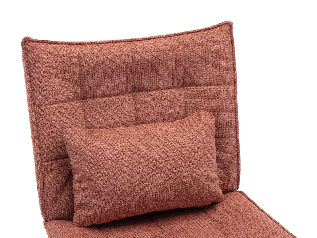 Fauteuil avec repose-pied en tissu terracotta MARACAO