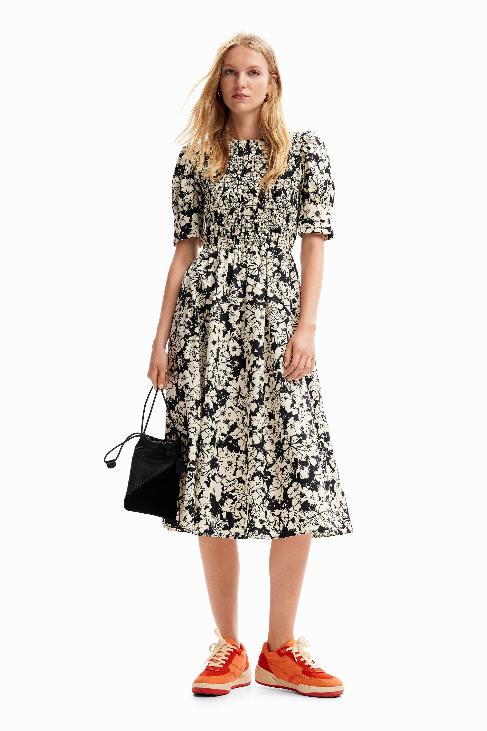 Robe midi fleurs