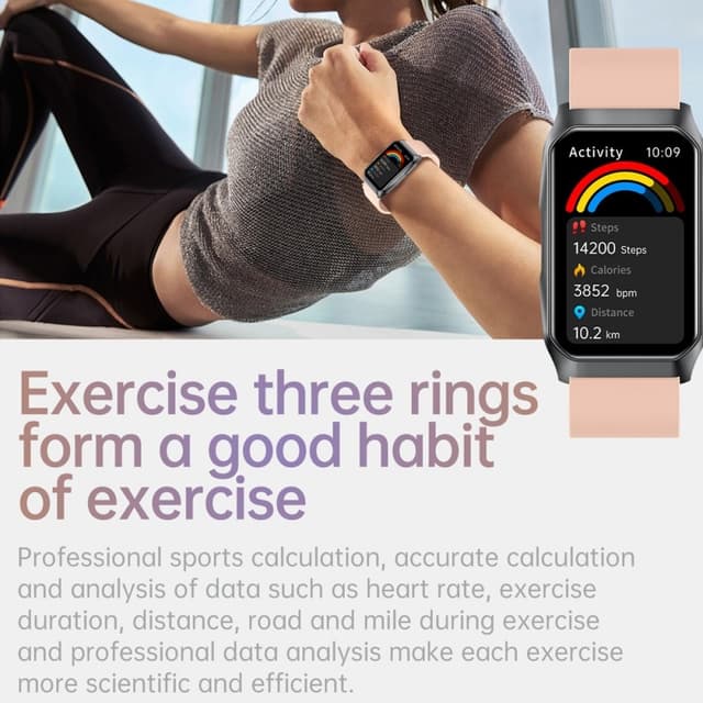 Smartwatch med opkald Bluetooth-sundhedsmåler Fitnesstracker Smartwatch