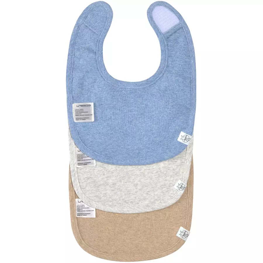 Lässig Lätzchen für Neugeborene 3er Set blau hellgrau beige