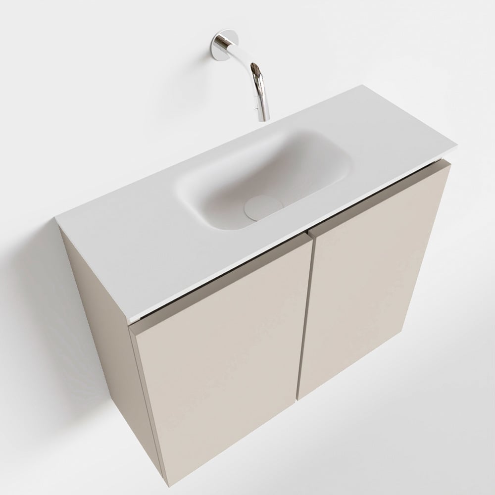 Mondiaz Ture 60cm toiletmeubel linen met wastafel talc midden geen kraangat