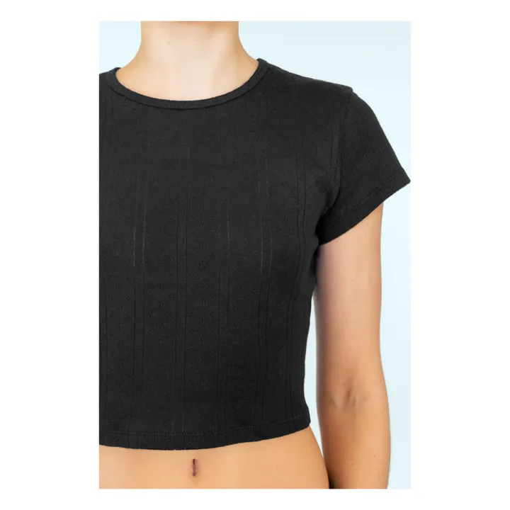 Cou Cou Intimates T-Shirt Baby Pointelle Coton Bio | Noir