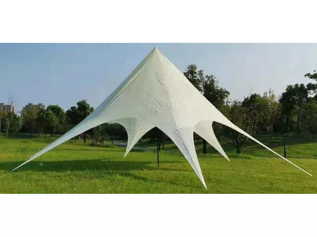 Tente forme étoile - Plastique - 10m - Crème