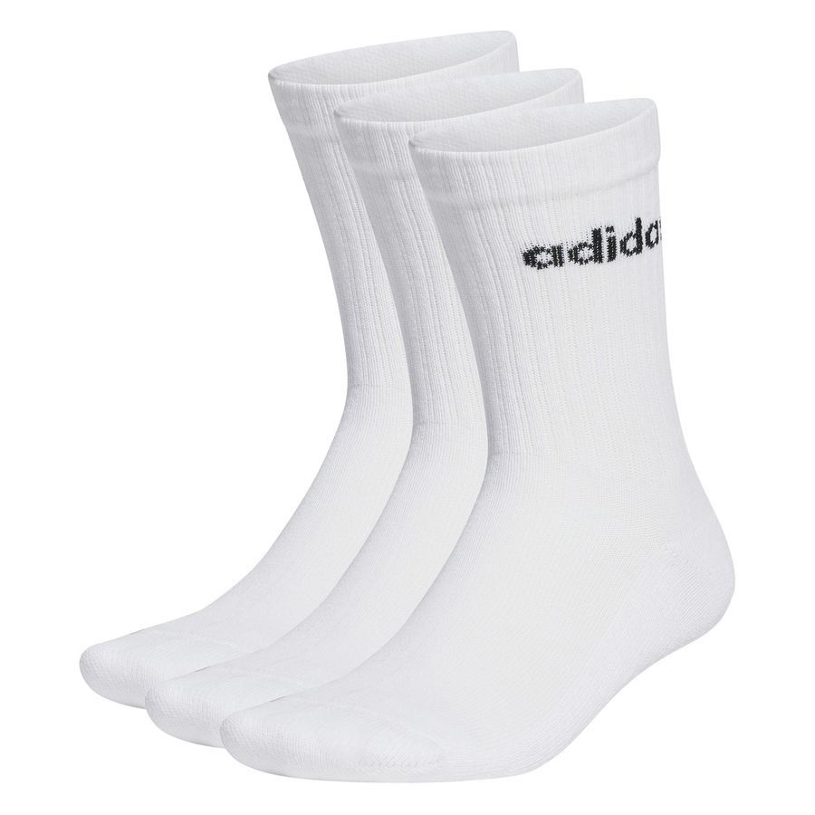 adidas Chaussettes Cushioned Linear Crew Pack de 3 - Blanc/Noir