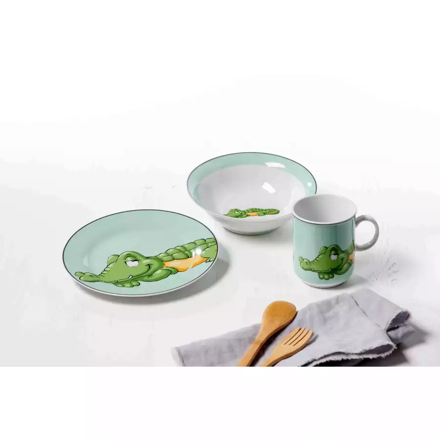 Ritzenhoff & Breker GmbH & Co. KG Geschirr-Set mit Kinderbecher Happy Zoo Krokodil 7er Set bunt