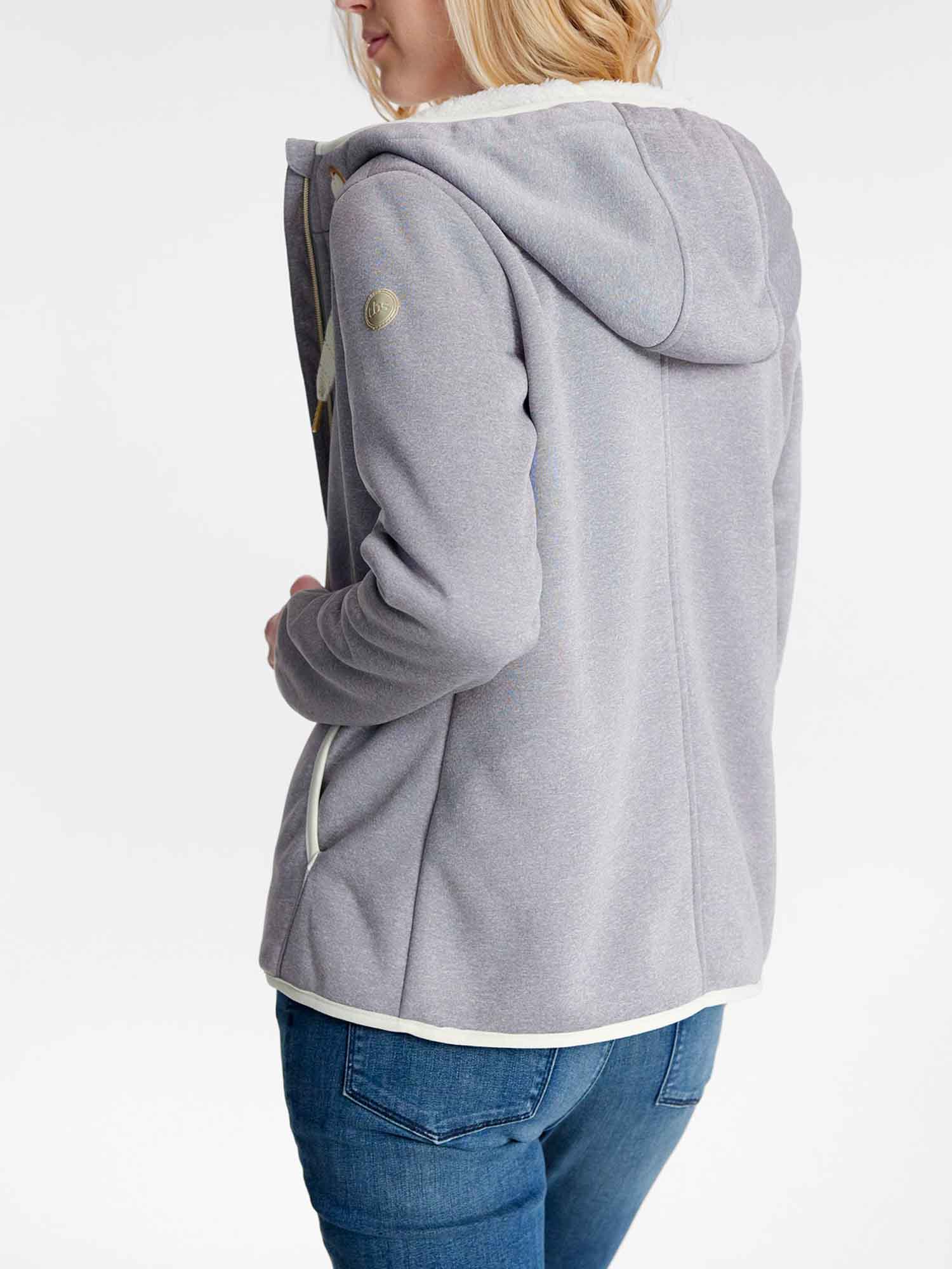 Gilet Polaire Femme A Capuche Gris