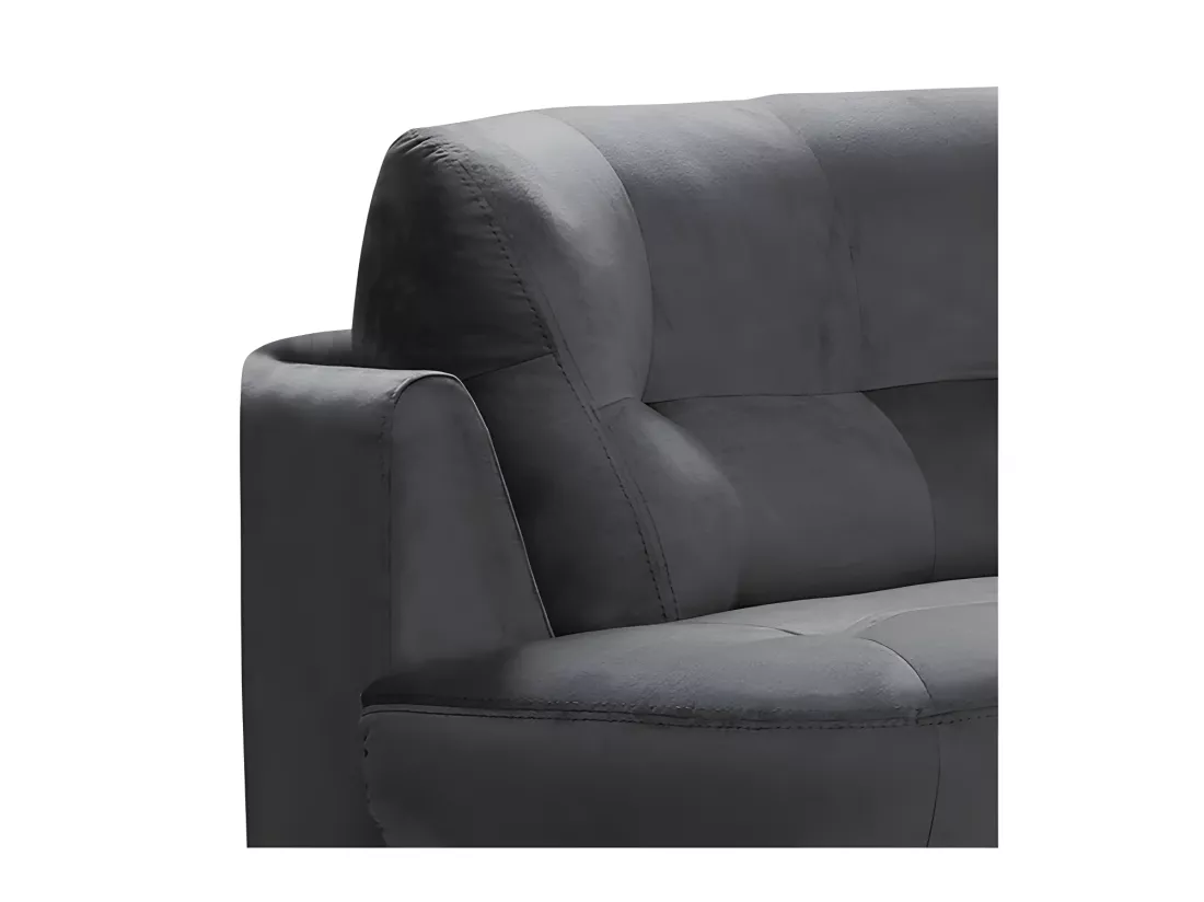 Canapé en tissu luxe 5/6 places BRENNER gris foncé, côté accoudoir gauche