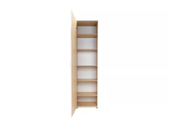 Armoire 1 porte 6 niveaux blanc