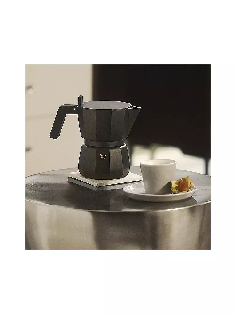 ALESSI Espressomaschine Moka 1 Tasse Schwarz schwarz
