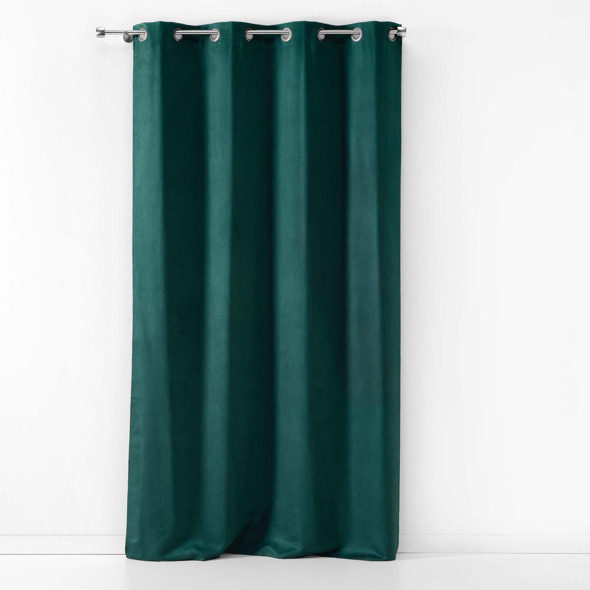 RIDEAU OEILLET 140X240CM SUEDE UNI SULTANE EMERAUDE