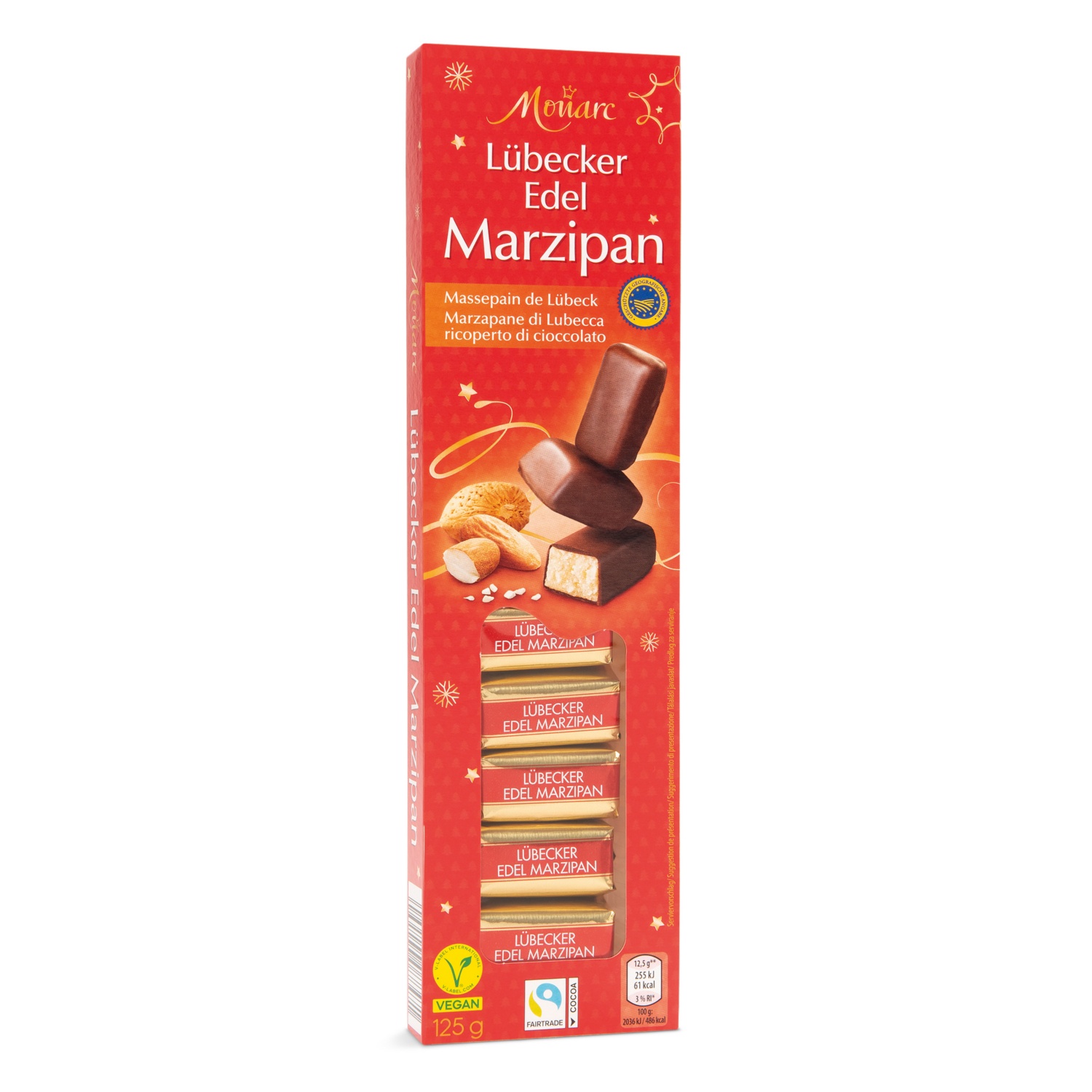 MONARC Edle Happen, Marzipan 125 g