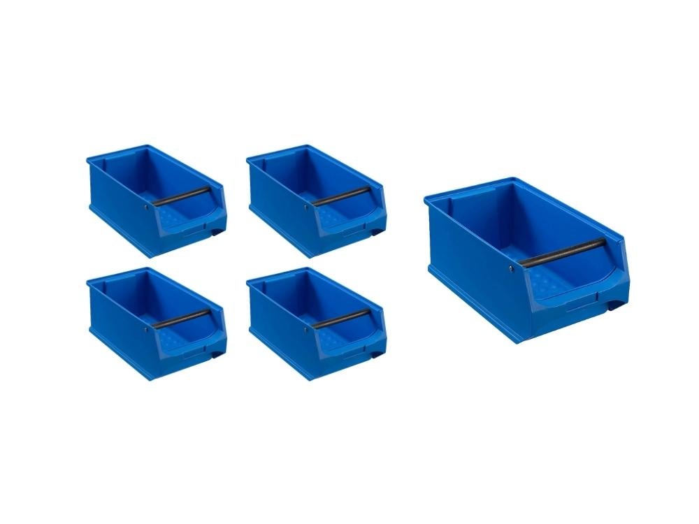PROREGAL Voordeelset 5x Blauwe Opbergdoos 4.1 met Handvat HxBxD 15 x 20 x 35 cm 7.2 Liter Opbergcontainer